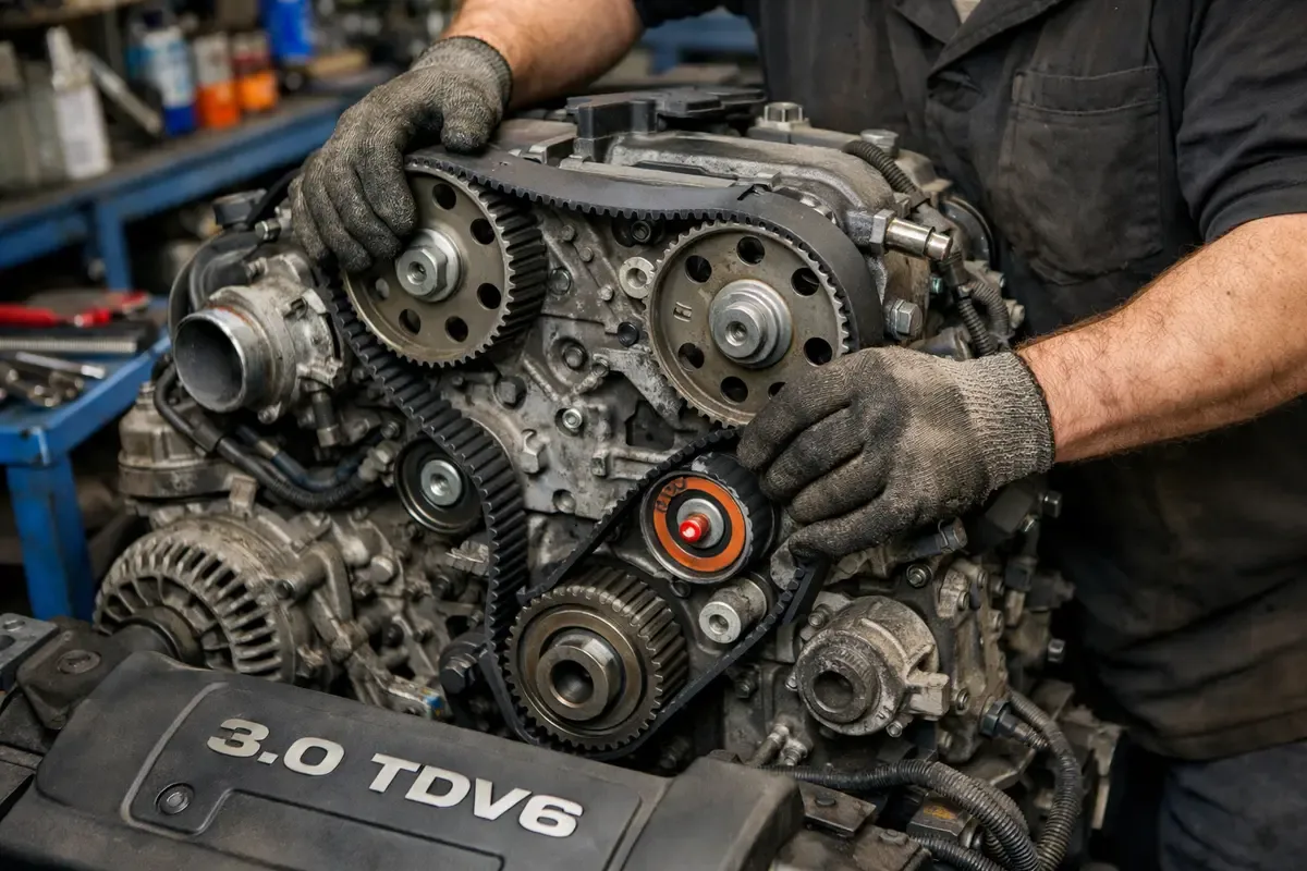 Дизельный двигатель 3.0 TDV6 - замена ремня ГРМ