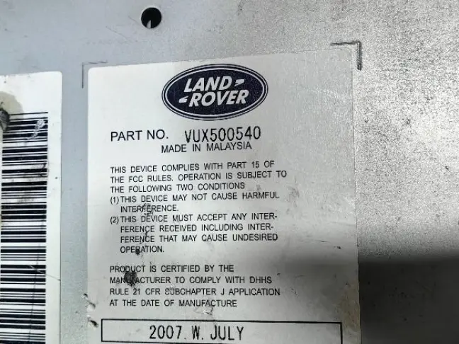 Магнитола Range Rover Sport L320 2005 - 2009: фото #5