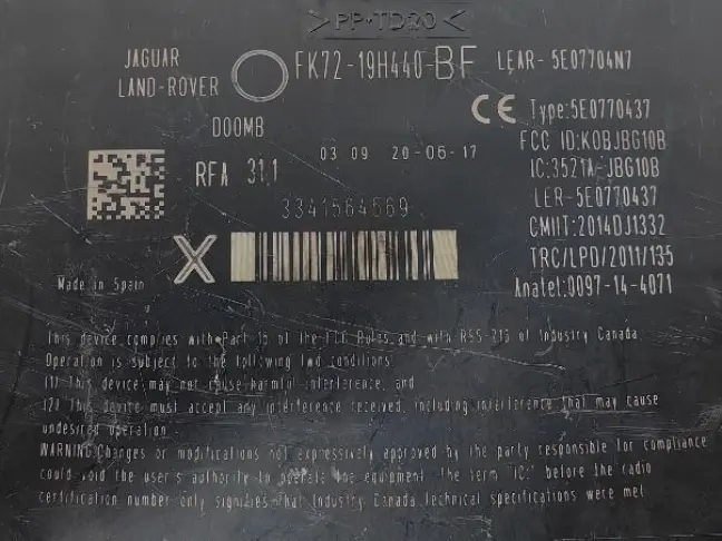 Блок бесключевого доступа Range Rover Sport L494