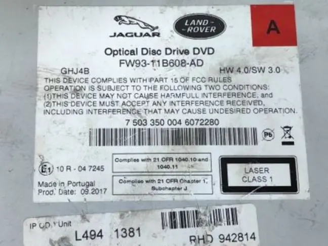 Проигрыватель CD/DVD Range Rover Sport 2 L494