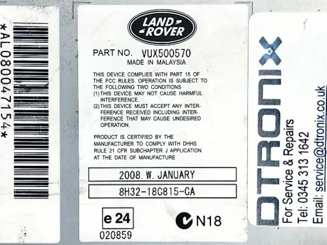 Магнитола Range Rover Sport L320 2005 - 2009: фото #5