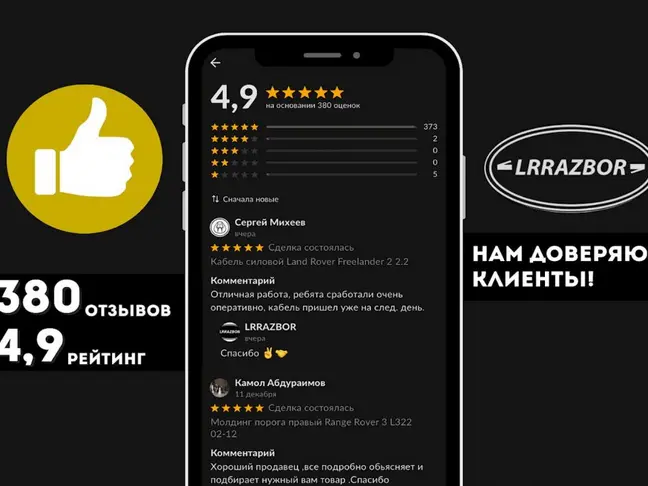 Молдинг двери задней правой DISCOVERY 3 L319 05-09